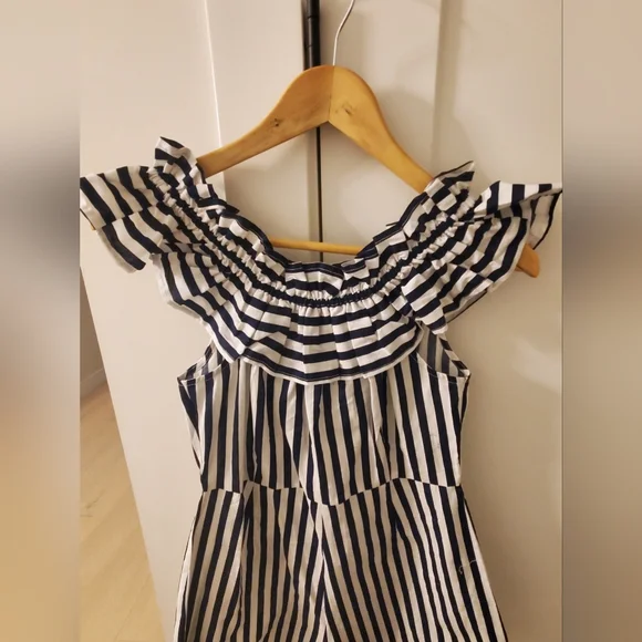 NWOT-SZ.6 Striped Jumper Navy & White - Picture 4 of 8